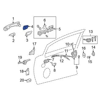 New OEM Front Right Exterior Door Handle Cover Fits, 2017-2020 Lexus GS - Part # 692170E020B0