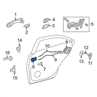 New OEM Front Left Inner Interior Door Handle Fits, 2010-2012 Lexus HS - Part # 6920675010A0