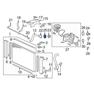 New OEM Engine Coolant Outlet Gasket Fits, 2016-2019 Lexus GS - Part # 1632536051