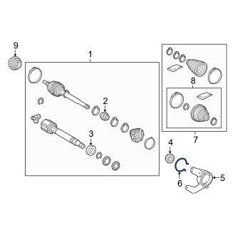 New OEM Genuine Lexus, Right Drive Axle Shaft Lock C-Clip - Part # 9052178002