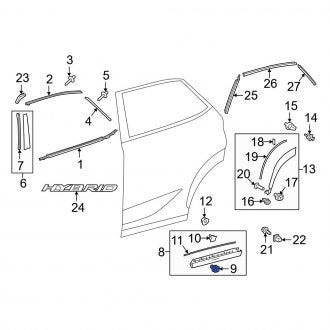 New OEM Genuine Lexus, Door Molding Clip - Part # 7539233020