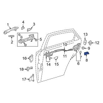 New OEM Genuine Lexus, Rear Left Door Lock Rod Cover - Part # 6903802030