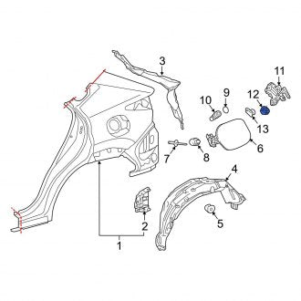 New OEM Genuine Lexus, Fuel Filler Door Lock Actuator Nut - Part # 7737778010