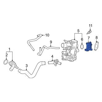 New OEM Engine Coolant Outlet Flange Fits, 2024-2025 Lexus NX - Part # 1635525010