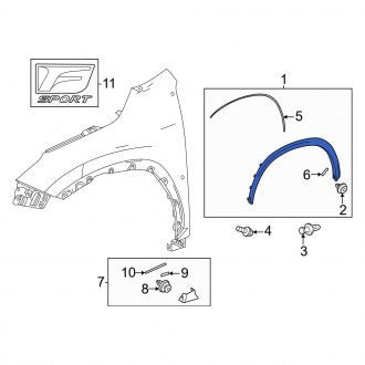 New OEM Wheel Arch Molding Fits, 2022-2025 Lexus NX - Part # 75061F6010