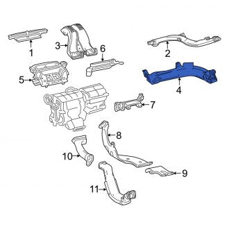 New OEM Front Center Right Instrument Panel Air Duct Fits, 2022-2024 Lexus NX - Part # 5584578010