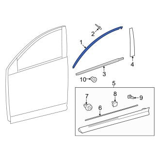 New OEM Rear Left Door Reveal Molding Fits, 2022-2025 Lexus NX - Part # 75764F6010