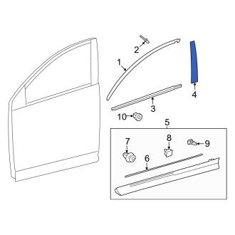 New OEM Front Right Door Applique Fits, 2022-2025 Lexus NX - Part # 7575578020