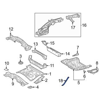 New OEM Rear Right Floor Pan Reinforcement Brace Fits, 2022-2024 Lexus NX - Part # 5749178010