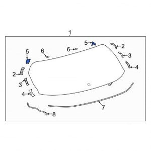 New OEM Genuine Lexus, Left Outer Back Glass Spacer - Part # 64819F6010