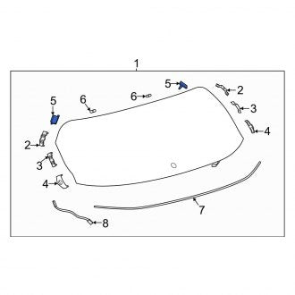 New OEM Genuine Lexus, Right Outer Back Glass Spacer - Part # 64818F6010