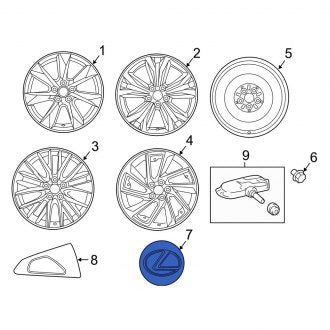 New OEM Wheel Cap Fits, 2013-2018 Lexus ES - Part # 4260330551