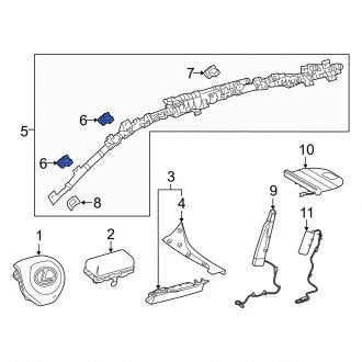 New OEM Curtain Air Bag Clip Fits, 2016-2024 Lexus ES - Part # 9046718017