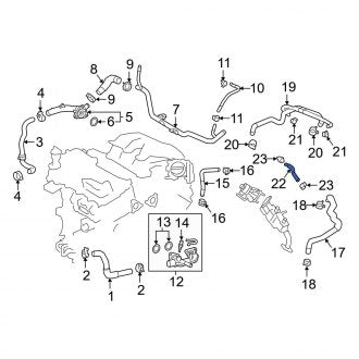 New OEM Lower Radiator Coolant Hose Fits, 2016-2022 Lexus RX - Part # 165720P360