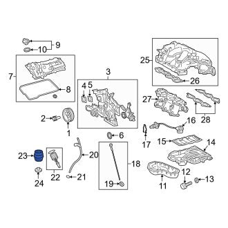 New OEM Engine Oil Filter Housing Cover Fits, 2013-2024 Lexus ES - Part # 1562036020