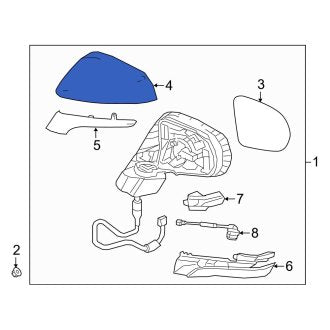 New OEM Front Left Upper Door Mirror Cover Fits, 2020-2022 Lexus RX - Part # 879450E060E2