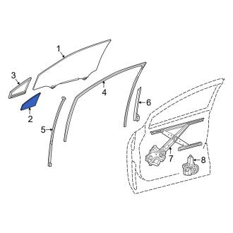 New OEM Front Left Vent Window Assembly Fits, 2018-2022 Lexus RX - Part # 6812648010