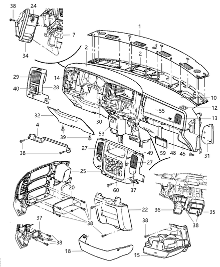 Bezel Instrument Panel Center
