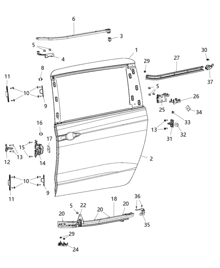 New 2019 Fits Chrysler Pacifica Sliding Door Hinge Right - Part # 68235306AF