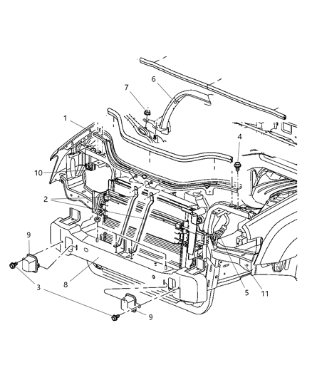 New 2005-2007 Fits Chrysler Grand Cherokee Bracket-Headlamp - Part # 68019040AA