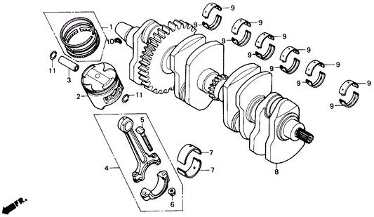 Bearing A, Crankshaft (Brown)