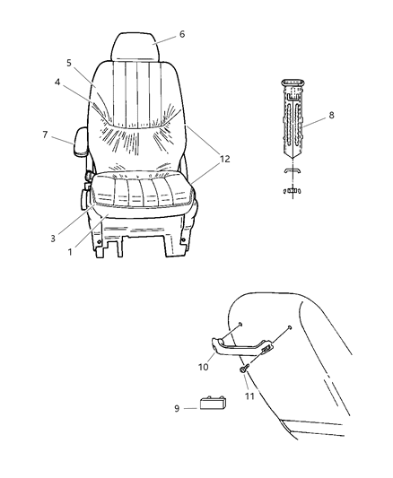 New 1997-2000 Fits Chrysler Grand Caravan, Town & Country Sleeve Headrest - Part # QT991C3AA