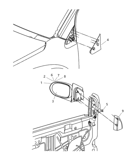 Mirror Outside Rearview Fixed Manual
