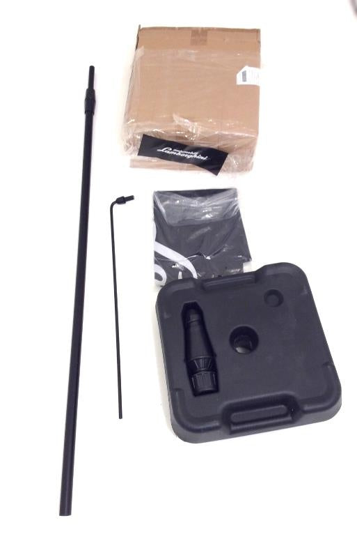 New OEM Lamborghini Full-Size Black Huracán Flag with Pole Stand