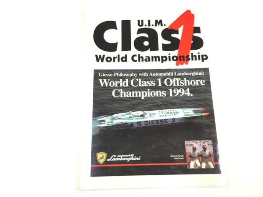 New OEM 1994 Lamborghini World Class 1 Offshore Champions VIP Hardback Publication Manual