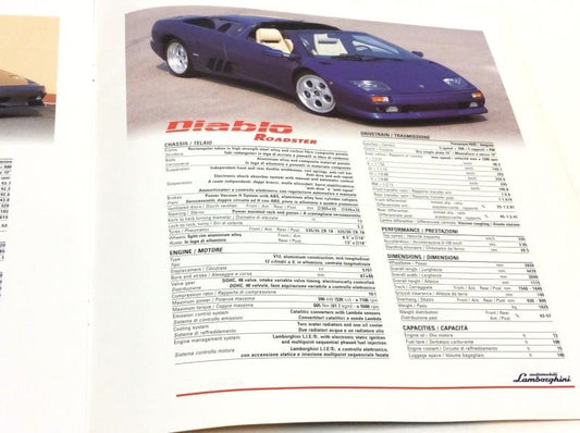 OEM 1998 Lamborghini Factory Press Pack Sales Brochure 35th Celebration