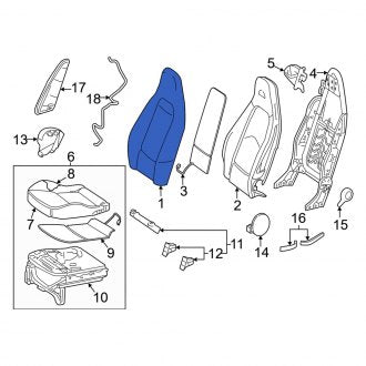 New OEM Genuine Smart Car, Front Right Seat Back Cushion Cover - Part # 4519145288CS8A