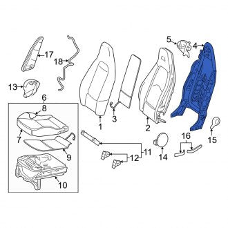 New OEM Genuine Smart Car, Front Right Seat Back Frame - Part # 4519104200