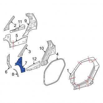 New OEM Genuine Smart Car, Right Outer Body A-Pillar Reinforcement - Part # 4516374216