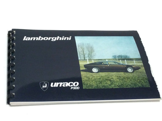 New Lamborghini Urraco P300 Owners Handbook Manual