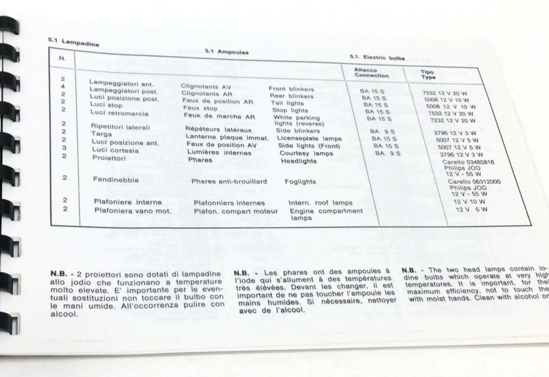 New Lamborghini Urraco P300 Owners Handbook Manual