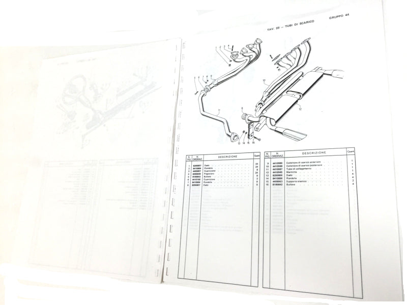 New 1973-1979 Lamborghini Urraco P300 Parts & Illustrations Catalogue