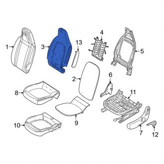 New OEM Genuine Smart Car, Front Left Seat Back Cushion - Part # 4539104303