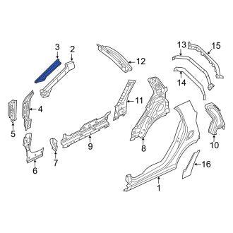 New OEM Genuine Smart Car, Right Body A-Pillar Reinforcement - Part # 4536302203