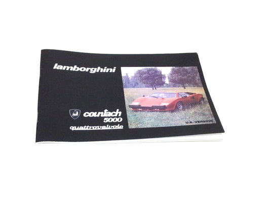 Reprinted Lamborghini Countach 5000 QV USA Version Owners Handbook Manual