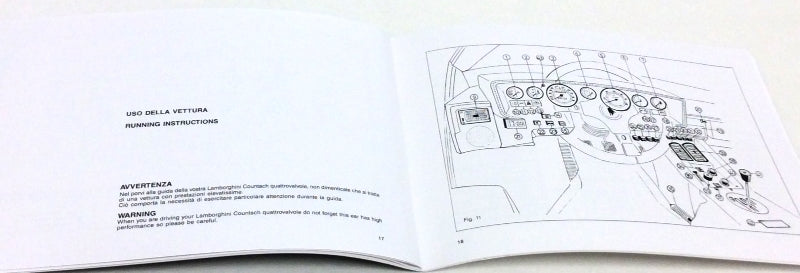 Reprinted Lamborghini Countach 5000 QV USA Version Owners Handbook Manual