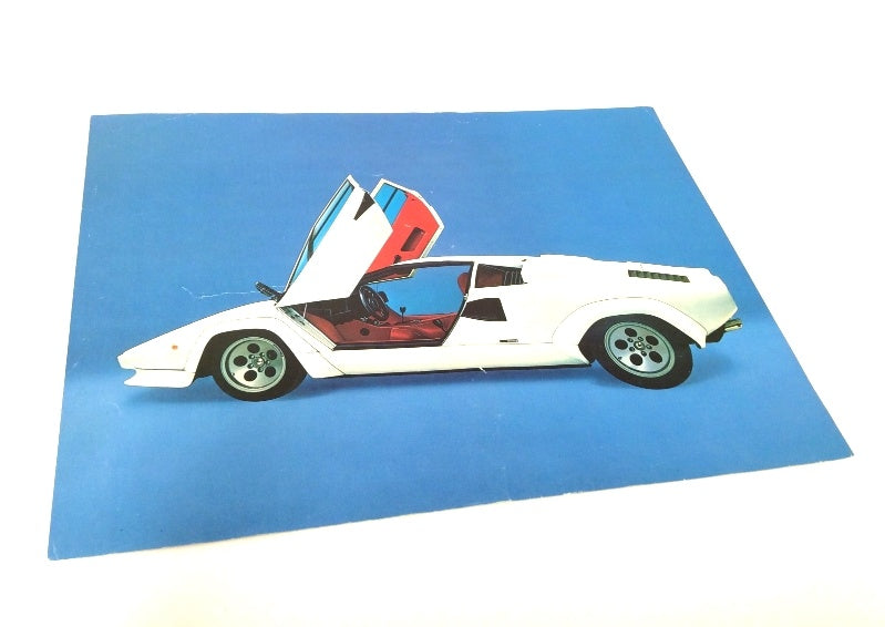 OEM Lamborghini 5000 Sales Brochure Insert Sheets Side View Doors Up
