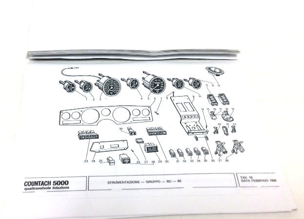 New 1986 Lamborghini Countach 5000 QV Parts & Illustrations Catalogue