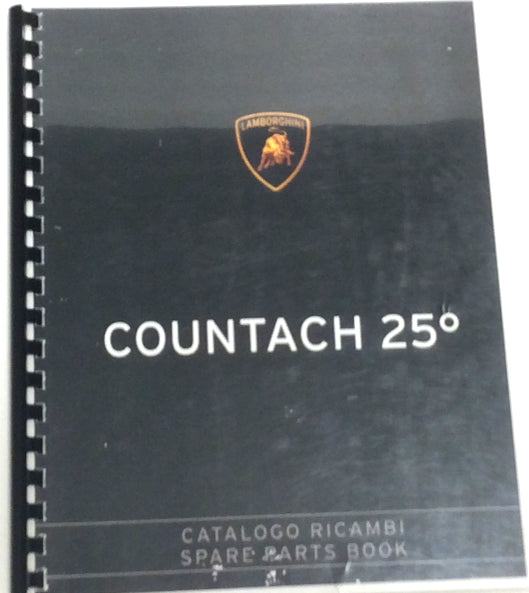 New 1989 Lamborghini Countach 25th European Spec Parts & Illustrations Catalogue