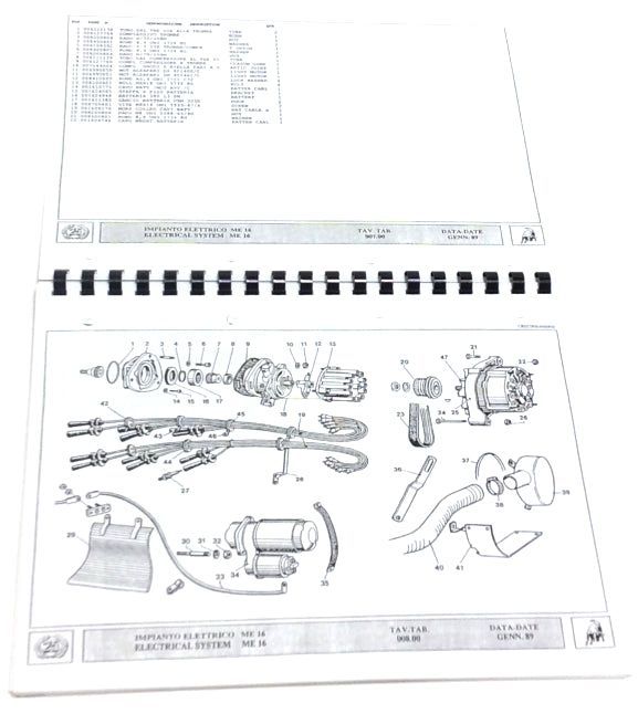 New 1989 Lamborghini Countach 25th European Spec Parts & Illustrations Catalogue