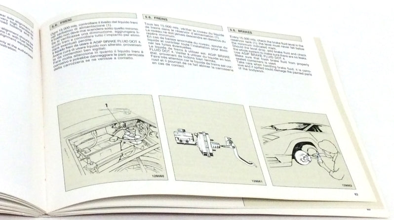 New OEM 1989 Lamborghini Countach 25 th Anniversary Owners Manual Handbook USA Spec