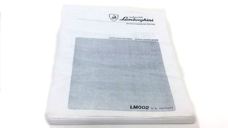 New 86-93 Lamborghini LM002 USA Fuel Injected Spec Parts & Illustrations Catalogue