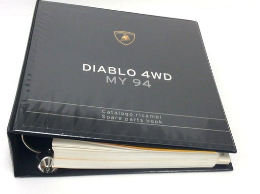 Lamborghini Diablo 4WD MY 1994 Spare Parts Catalog (Black Binder) - 901325712
