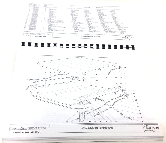 Lamborghini Diablo S.E MY 1994 Spare Parts Catalog (Spiral Bound Reprint) - 901325716-RP