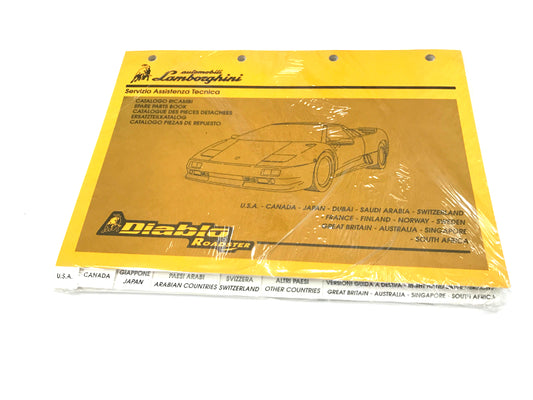 New OEM 1996 Lamborghini Diablo Roadster Parts & Illustrations Catalogue