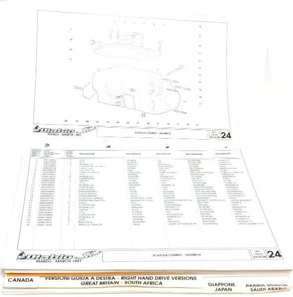 New OEM 1995 Lamborghini Diablo SV Parts & Illustrations Catalogue
